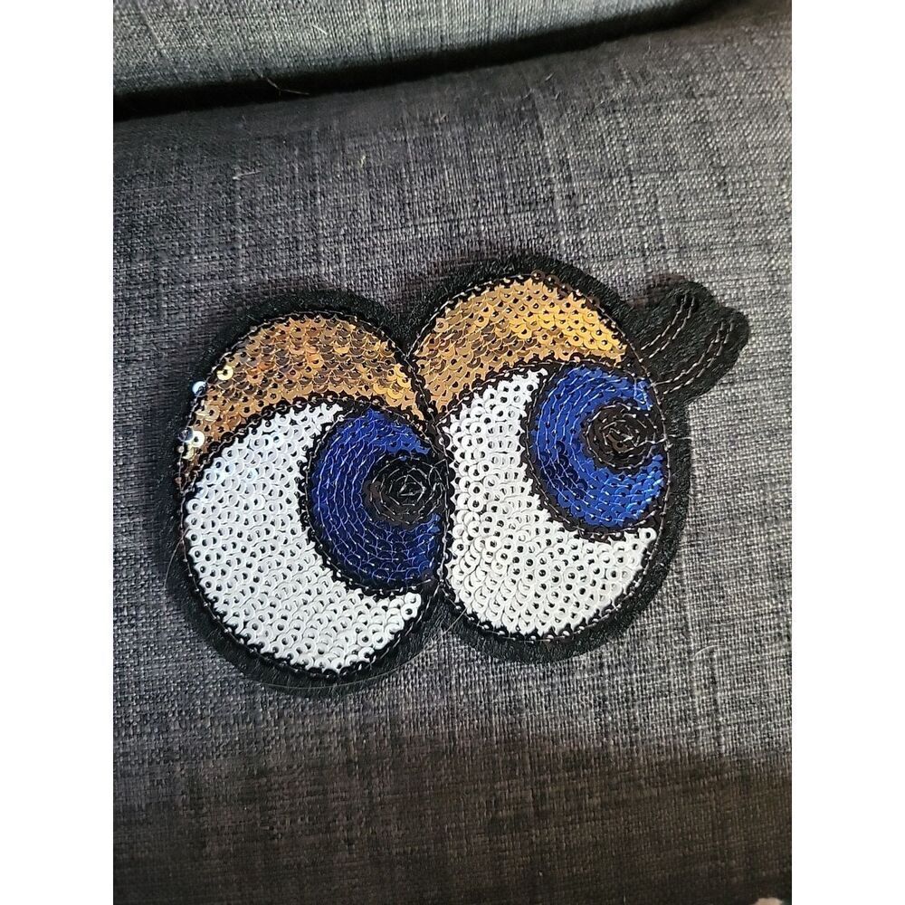 Sequin Eyeball Applique 4"x 2.5" Iron On